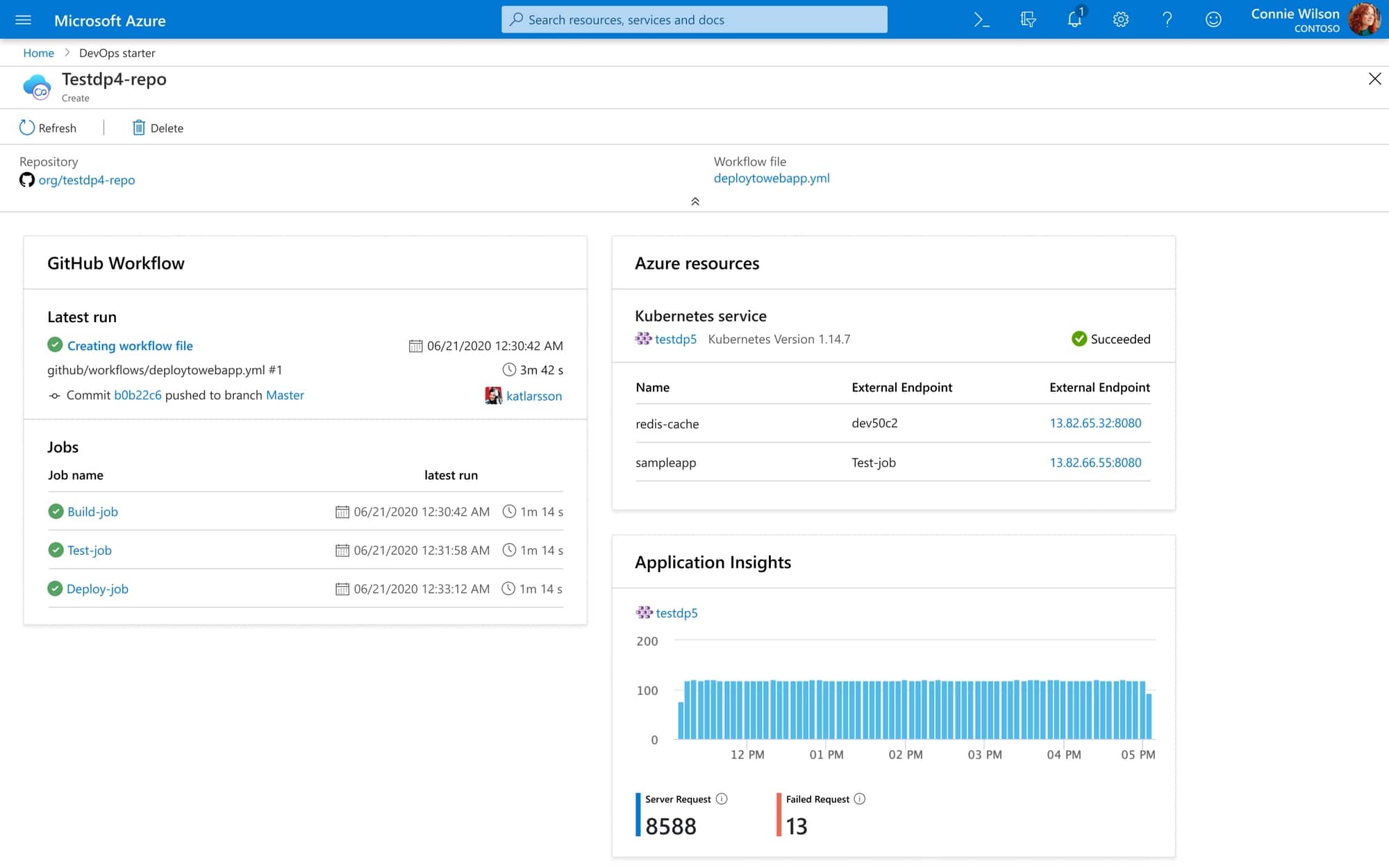 Redesigned DevOps starter dashboard