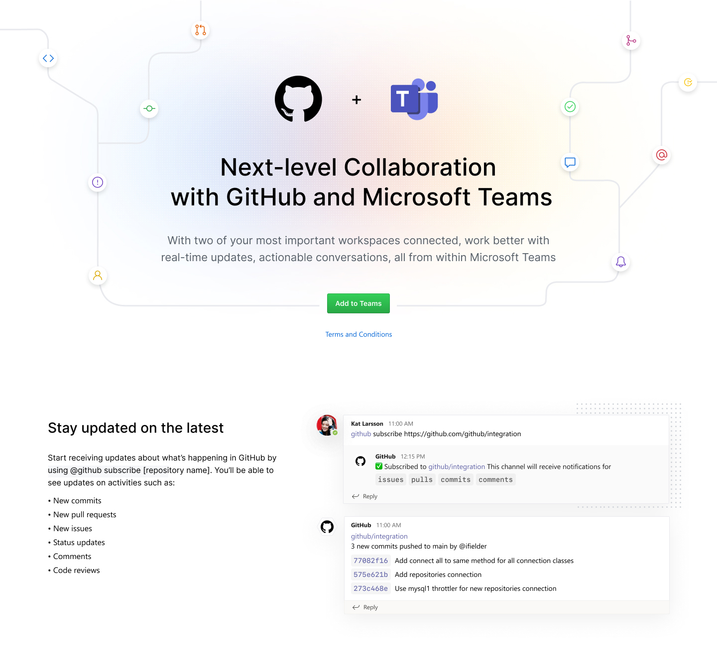teams.github.com marketing website