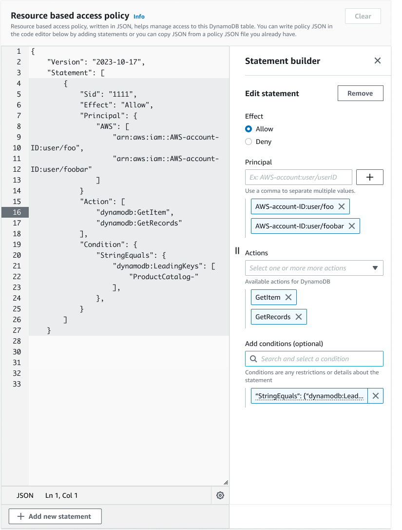 Policy creation widget v3